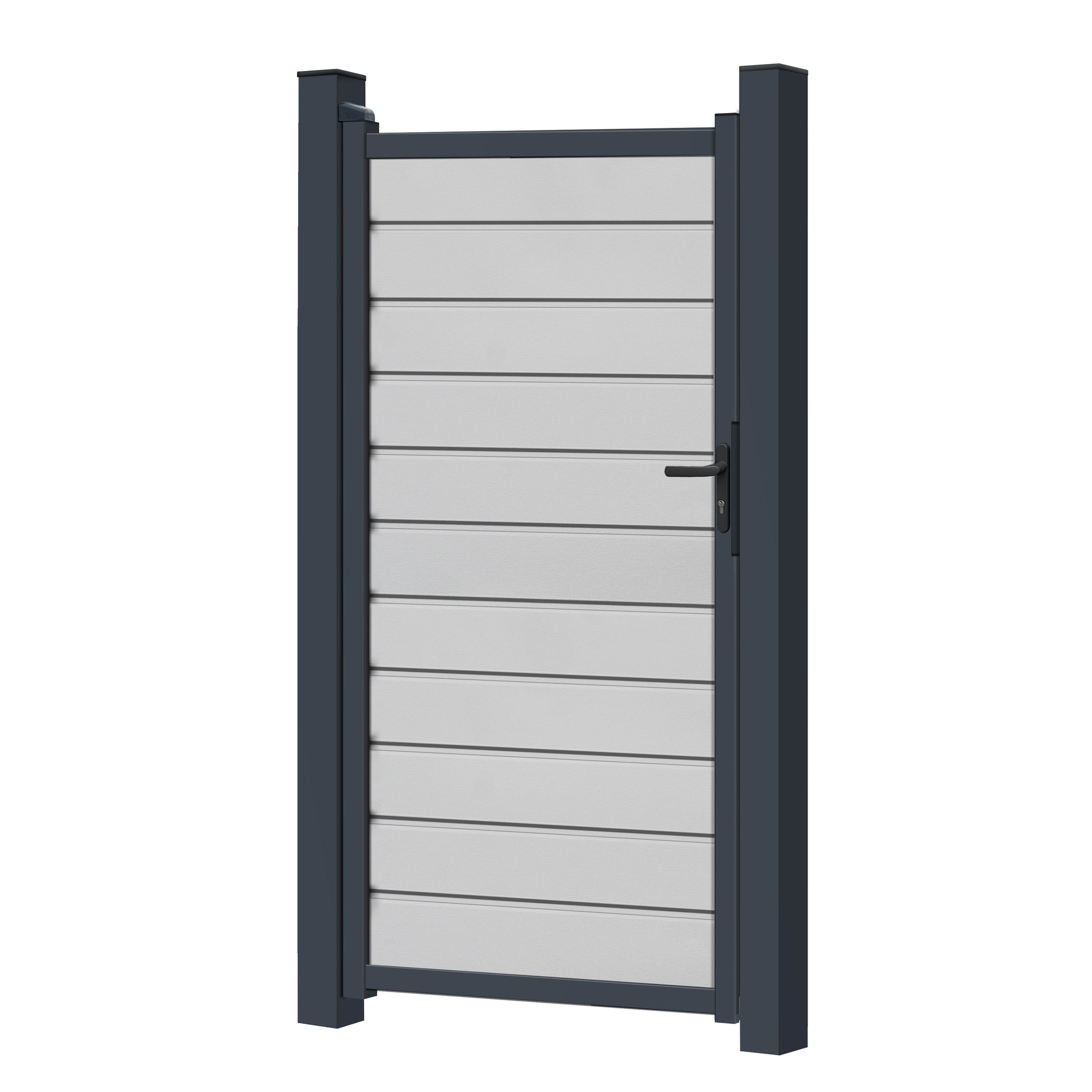 Zauntor für Easy Sichtschutzzaun Lichtgrau - Klassische Optik - Zaunstudio