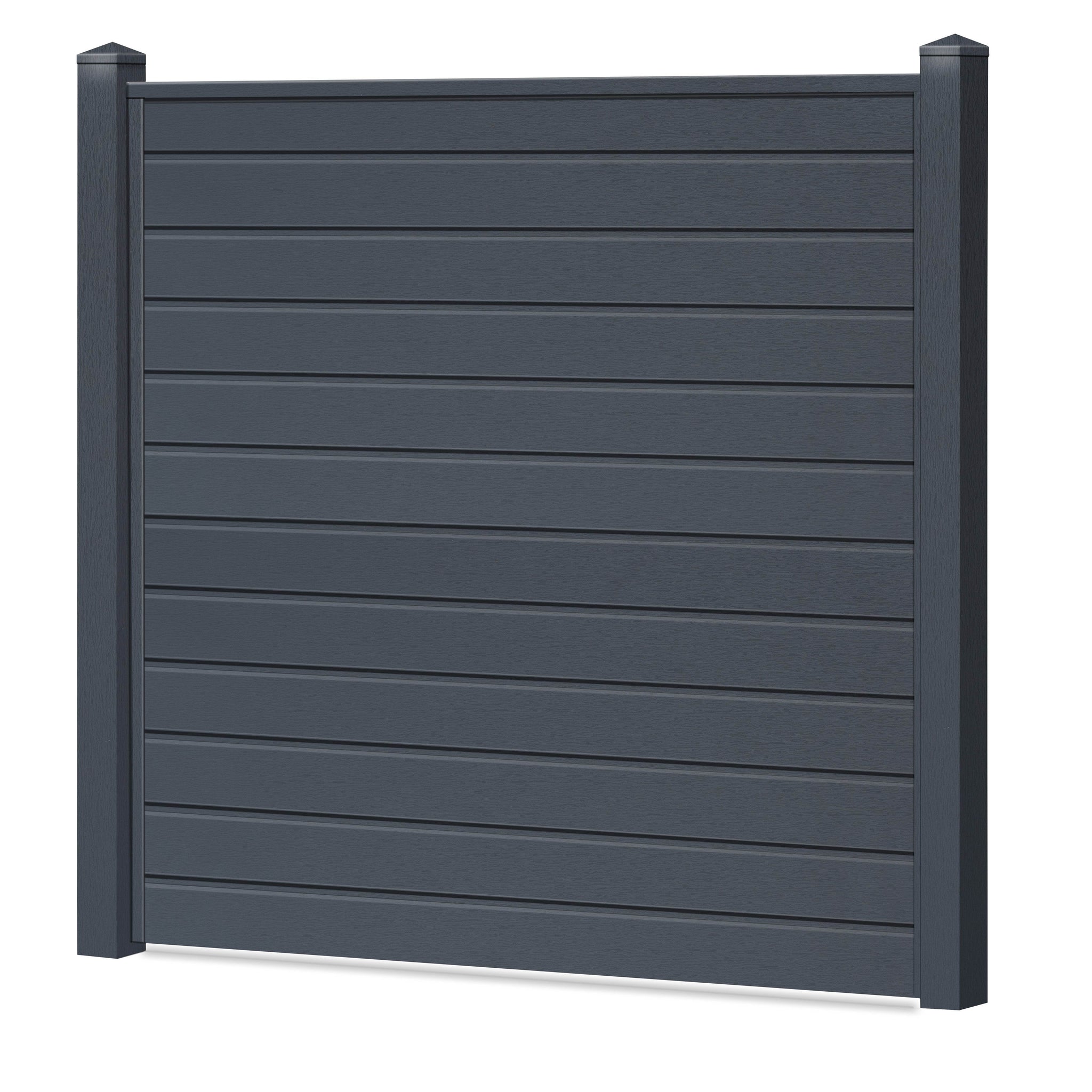 Sichtschutzzaun Kunststoff - Basaltgrau Klassische Optik - Zaunstudio