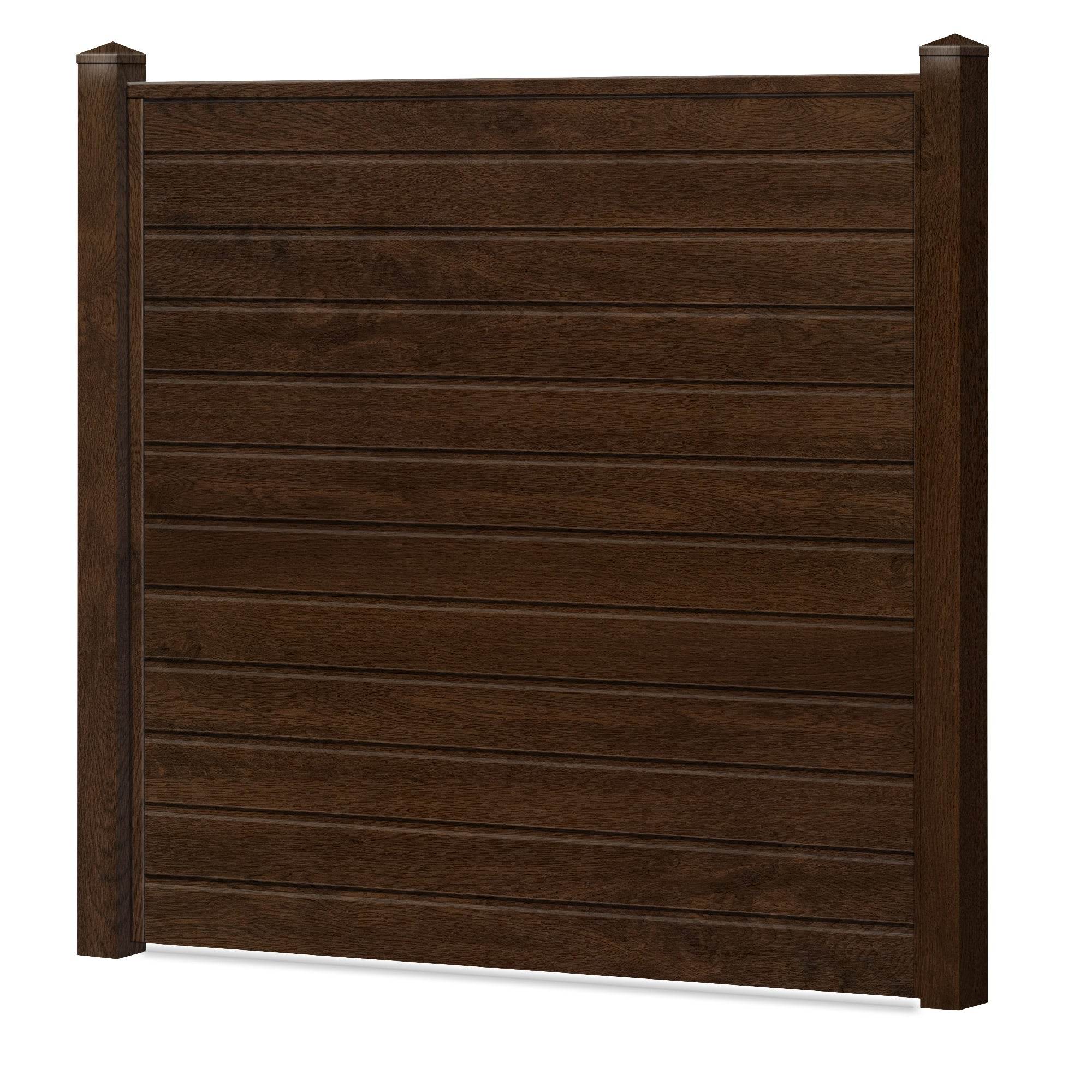 Sichtschutzzaun Kunststoff - Nussbaum Klassische Optik - Zaunstudio