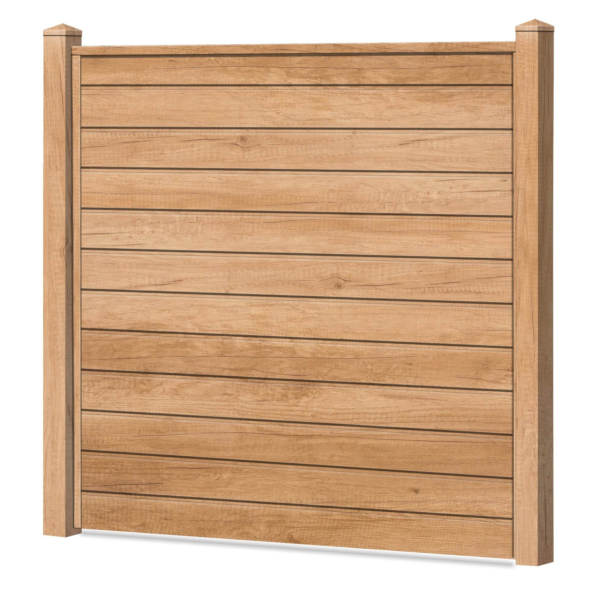 Sichtschutzzaun Kunststoff - Desert Oak Klassische Optik - Zaunstudio