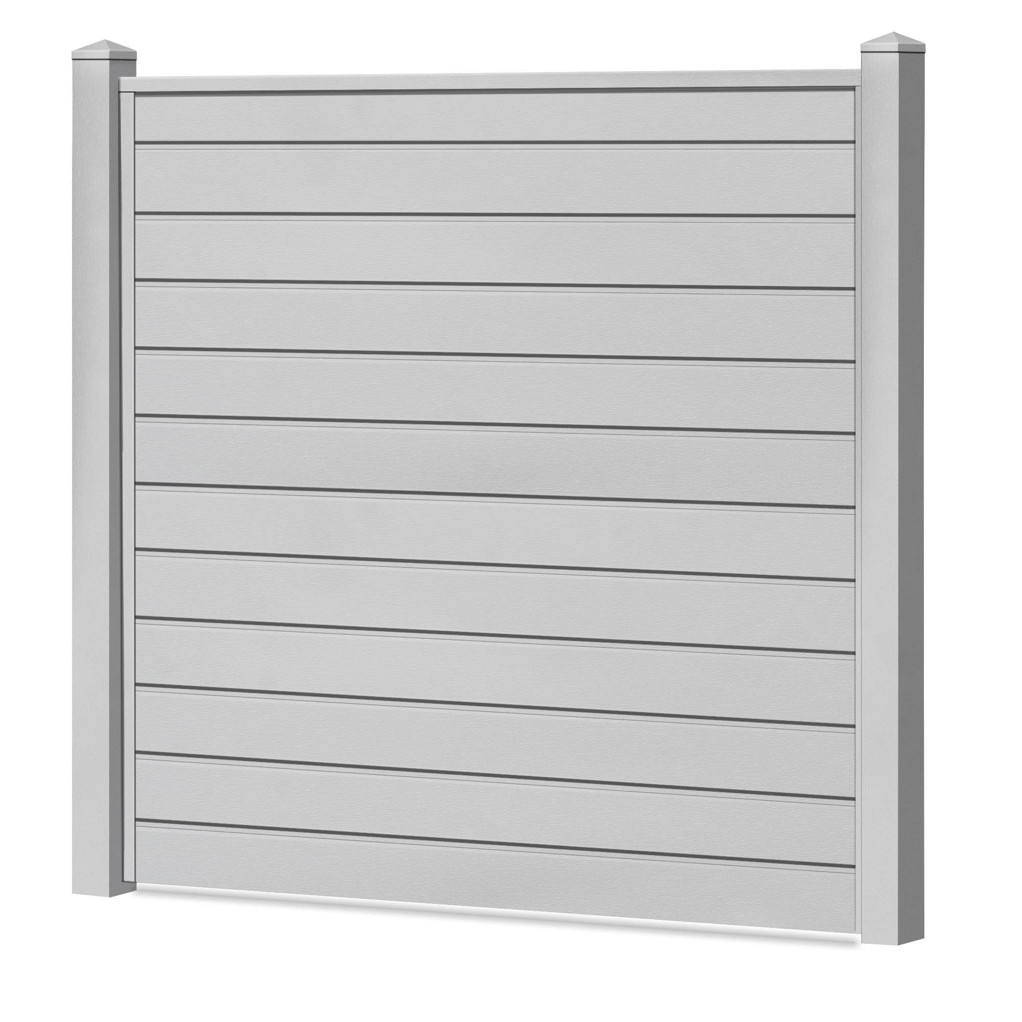 Sichtschutzzaun Kunststoff - Lichtgrau Klassische Optik - Zaunstudio