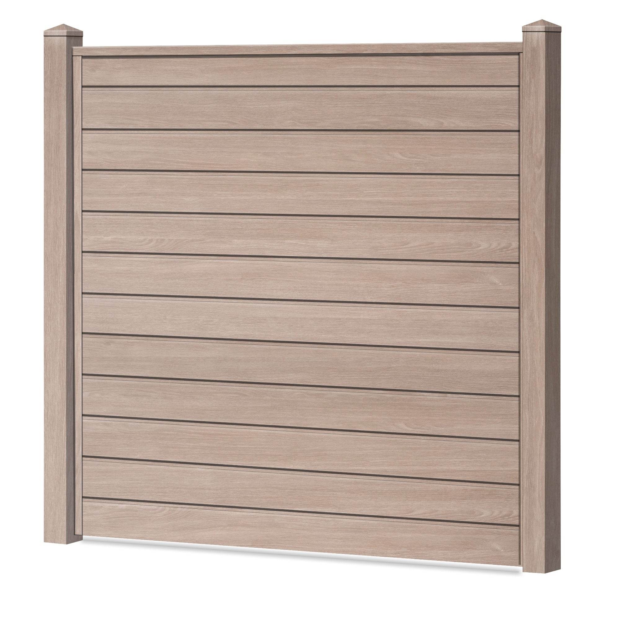 Sichtschutzzaun Kunststoff - Sheffield Oak light Klassische Optik - Zaunstudio