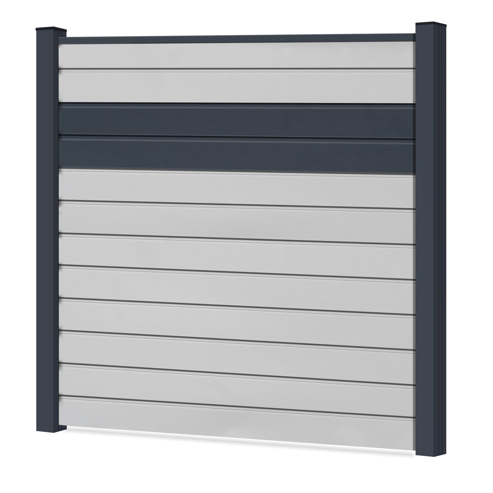 Easy Sichtschutzzaun Kunststoff - Lichtgrau / Anthrazit + Einschub Klassische Optik - Zaunstudio