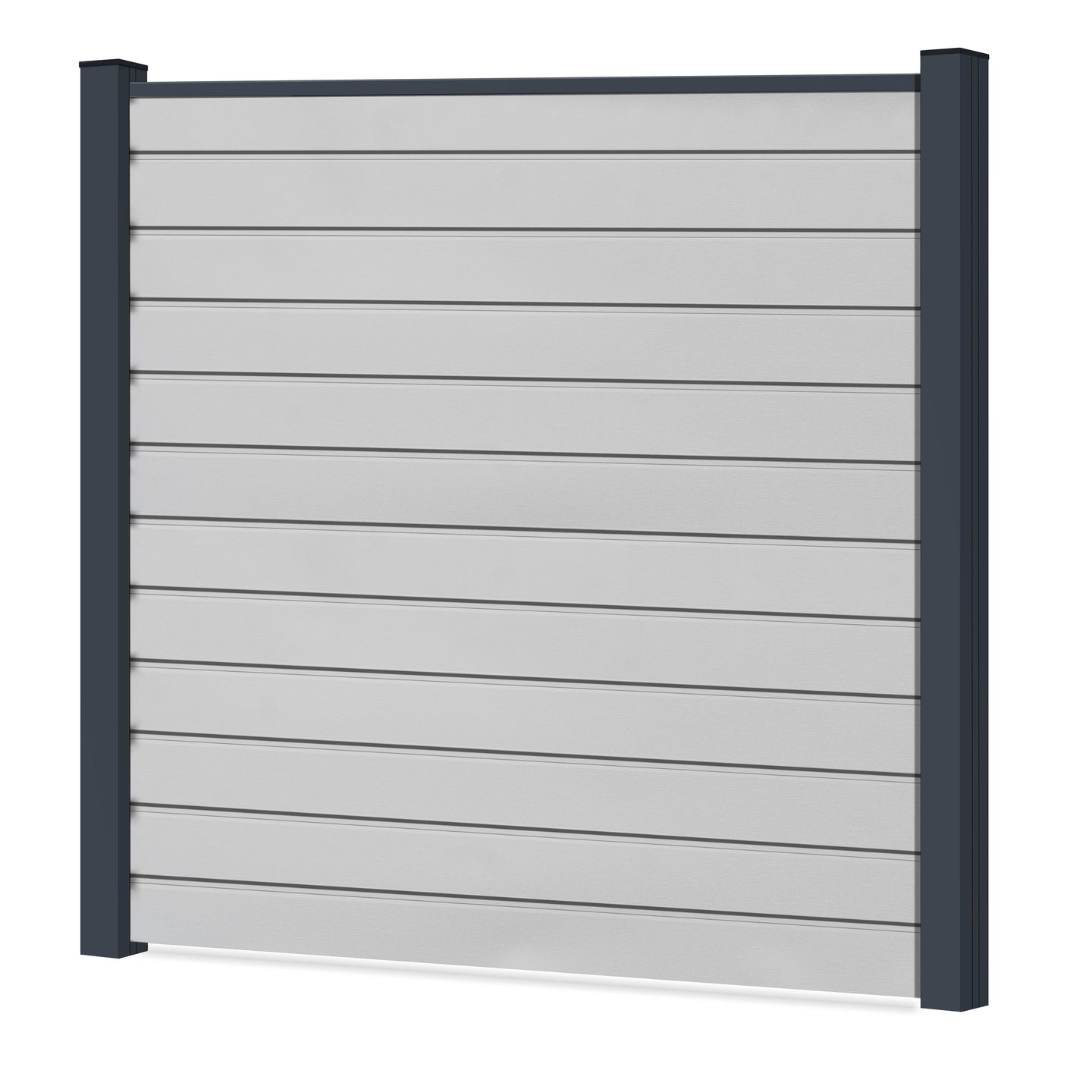 Easy Sichtschutzzaun Kunststoff - Lichtgrau / Anthrazit Klassische Optik - Zaunstudio