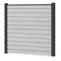 Easy Sichtschutzzaun Kunststoff - Lichtgrau / Anthrazit Klassische Optik - Zaunstudio