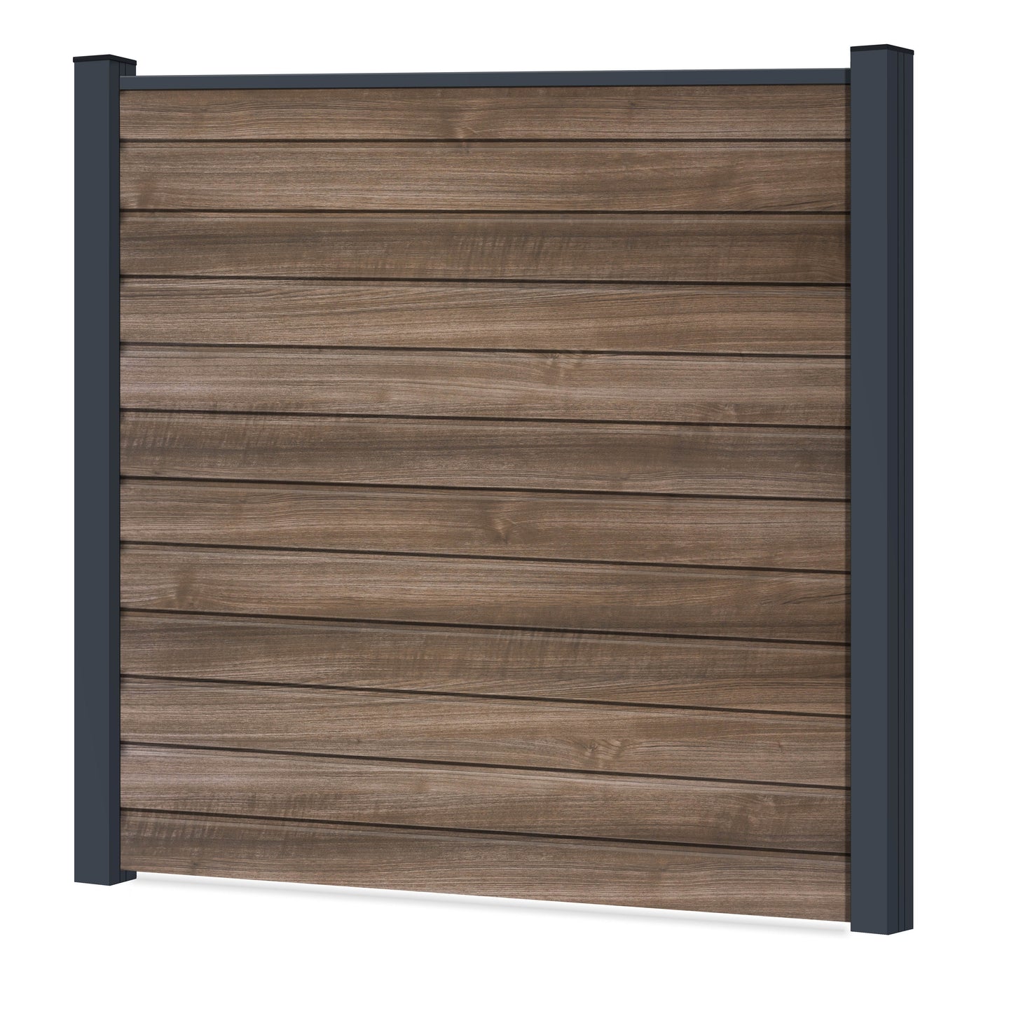 Easy Sichtschutzzaun Kunststoff - AnTEAK / Anthrazit Klassische Optik - Zaunstudio