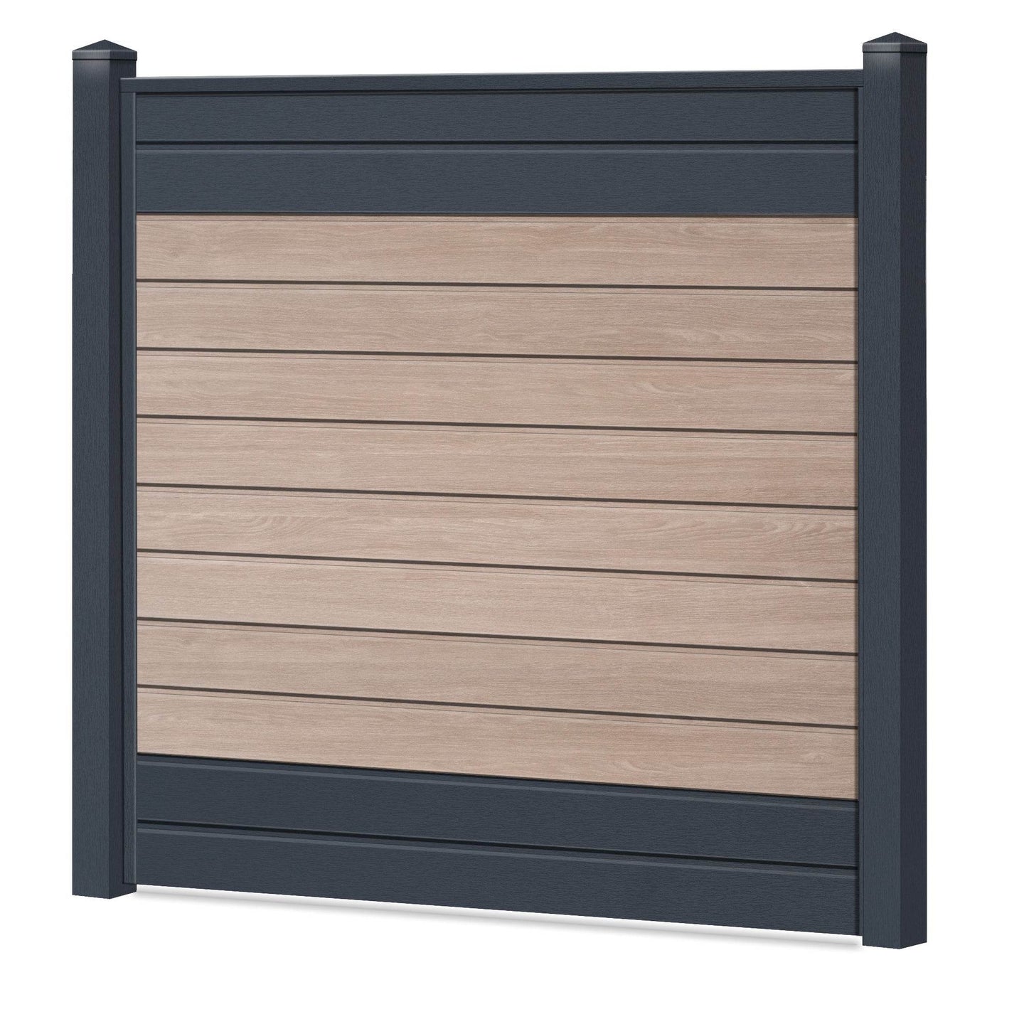 Sichtschutzzaun Kunststoff - Sheffield Oak light / Anthrazit Klassische Optik - Zaunstudio