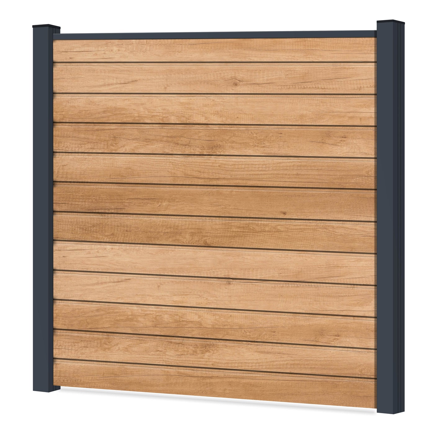 Easy Sichtschutzzaun Kunststoff - Desert Oak / Anthrazit Klassische Optik - Zaunstudio