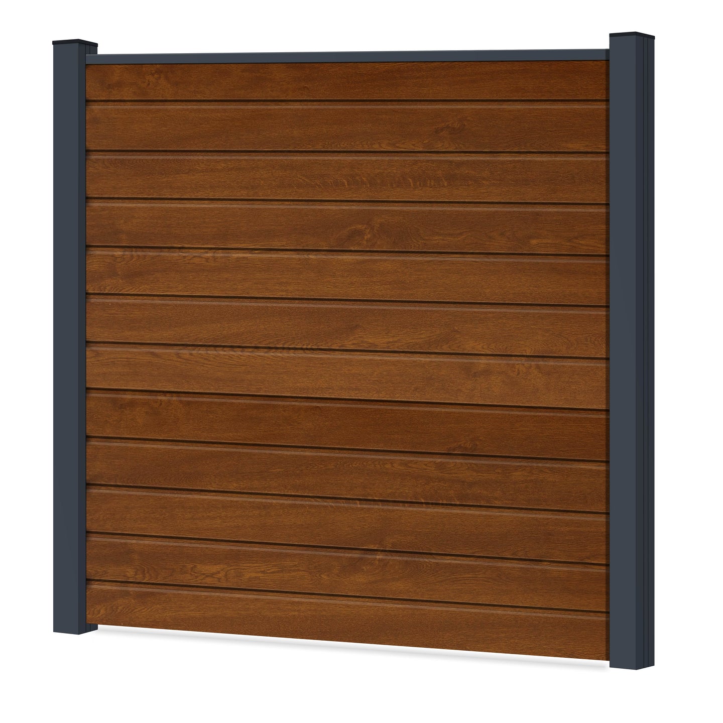 Easy Sichtschutzzaun Kunststoff - Golden Oak / Anthrazit Klassische Optik - Zaunstudio