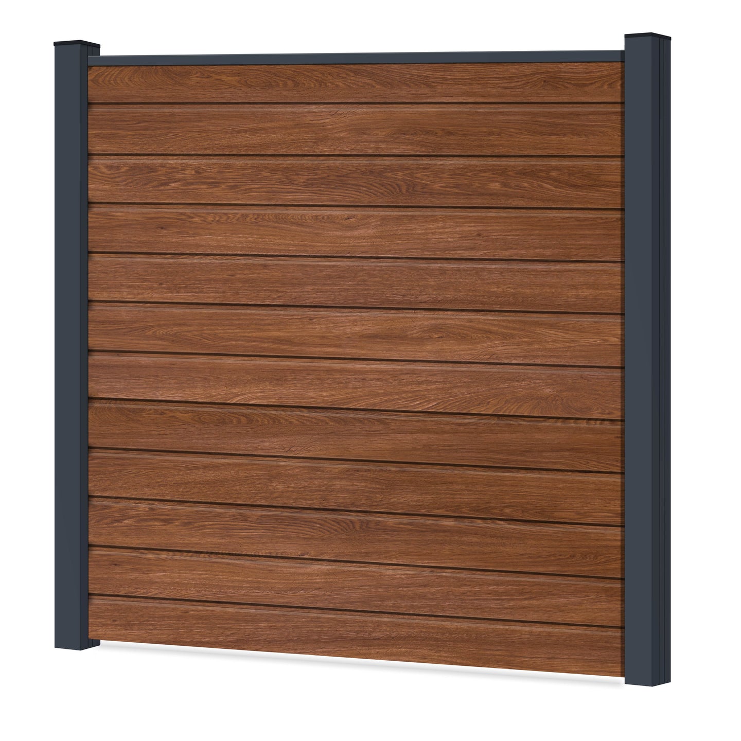 Easy Sichtschutzzaun Kunststoff - Honey Oak / Anthrazit Klassische Optik - Zaunstudio