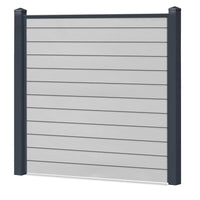 Sichtschutzzaun Kunststoff - Lichtgrau - Anthrazit Rahmen Klassische Optik - Zaunstudio