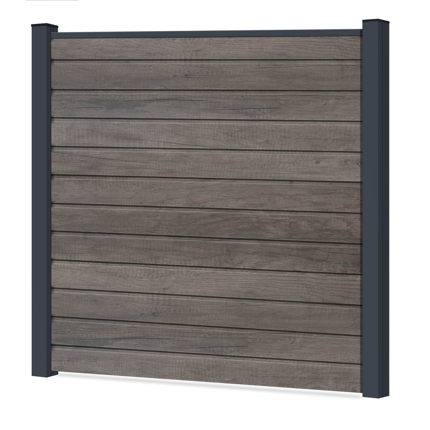 Easy Sichtschutzzaun Kunststoff - Monument Oak / Anthrazit Klassische Optik - Zaunstudio