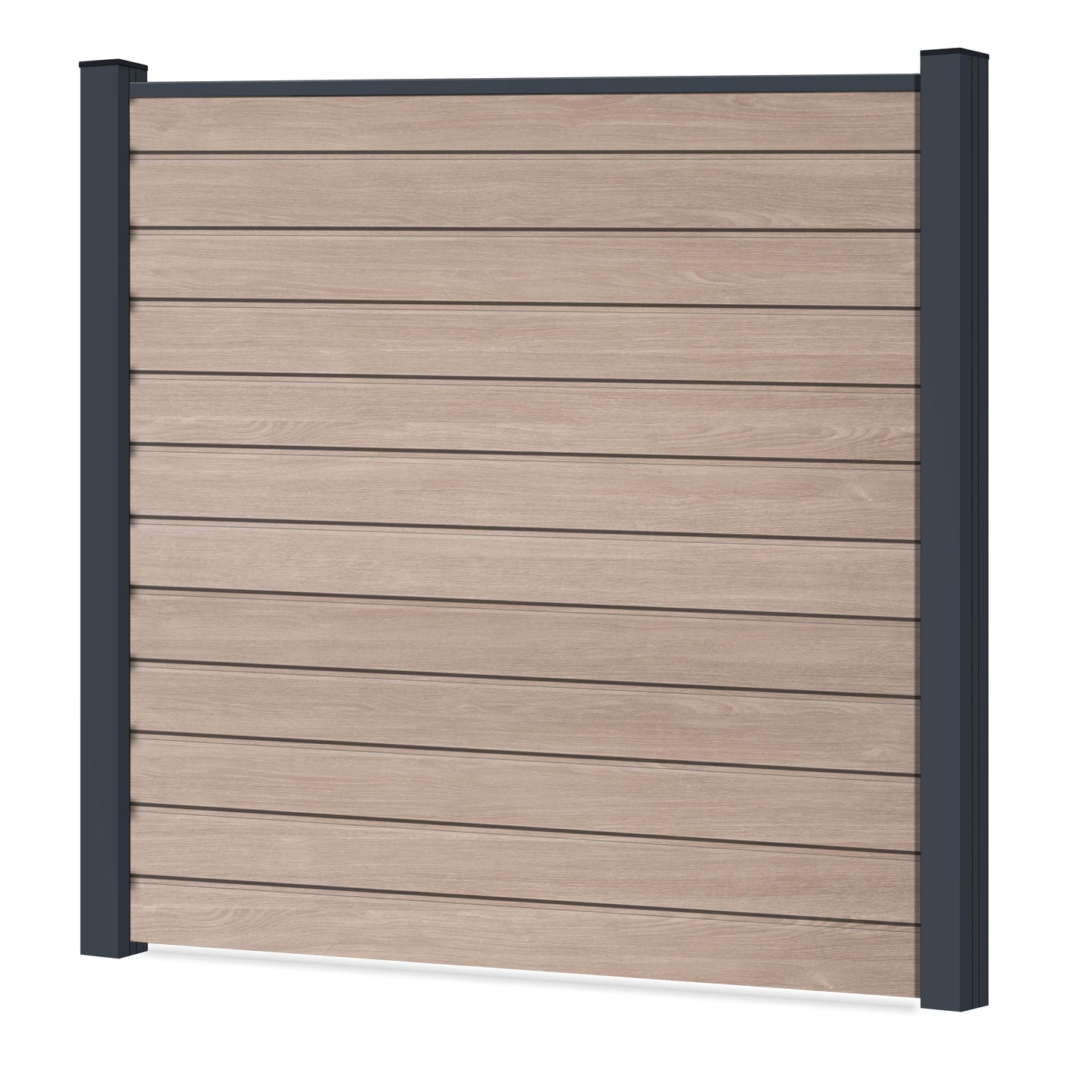 Easy Sichtschutzzaun Kunststoff - Sheffield Oak light / Anthrazit Klassische Optik - Zaunstudio