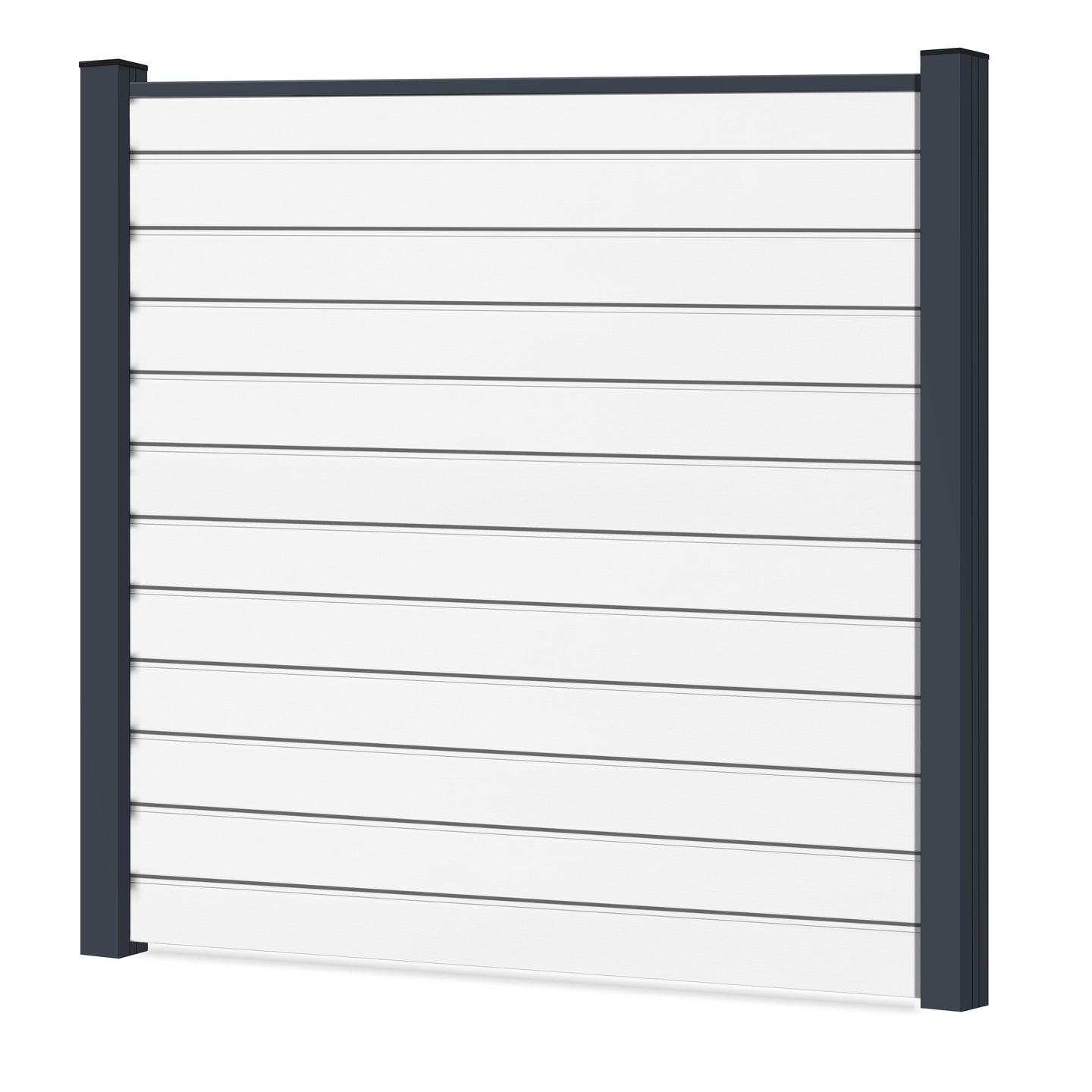 Easy Sichtschutzzaun Kunststoff -Weiß / Anthrazit Klassische Optik - Zaunstudio