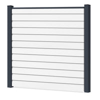 Easy Sichtschutzzaun Kunststoff -Weiß / Anthrazit Klassische Optik - Zaunstudio