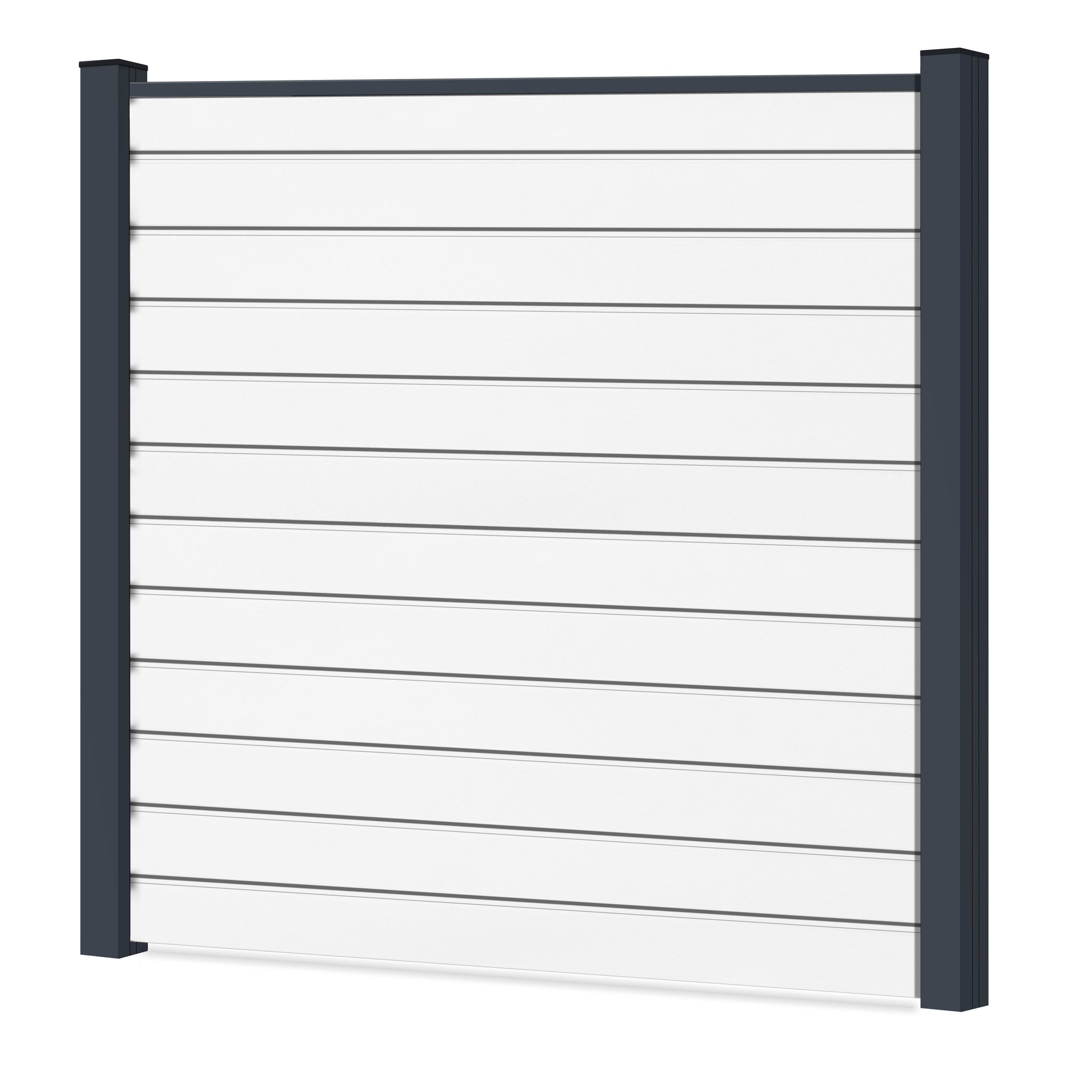 Easy Sichtschutzzaun Kunststoff -Weiß / Anthrazit Klassische Optik - Zaunstudio