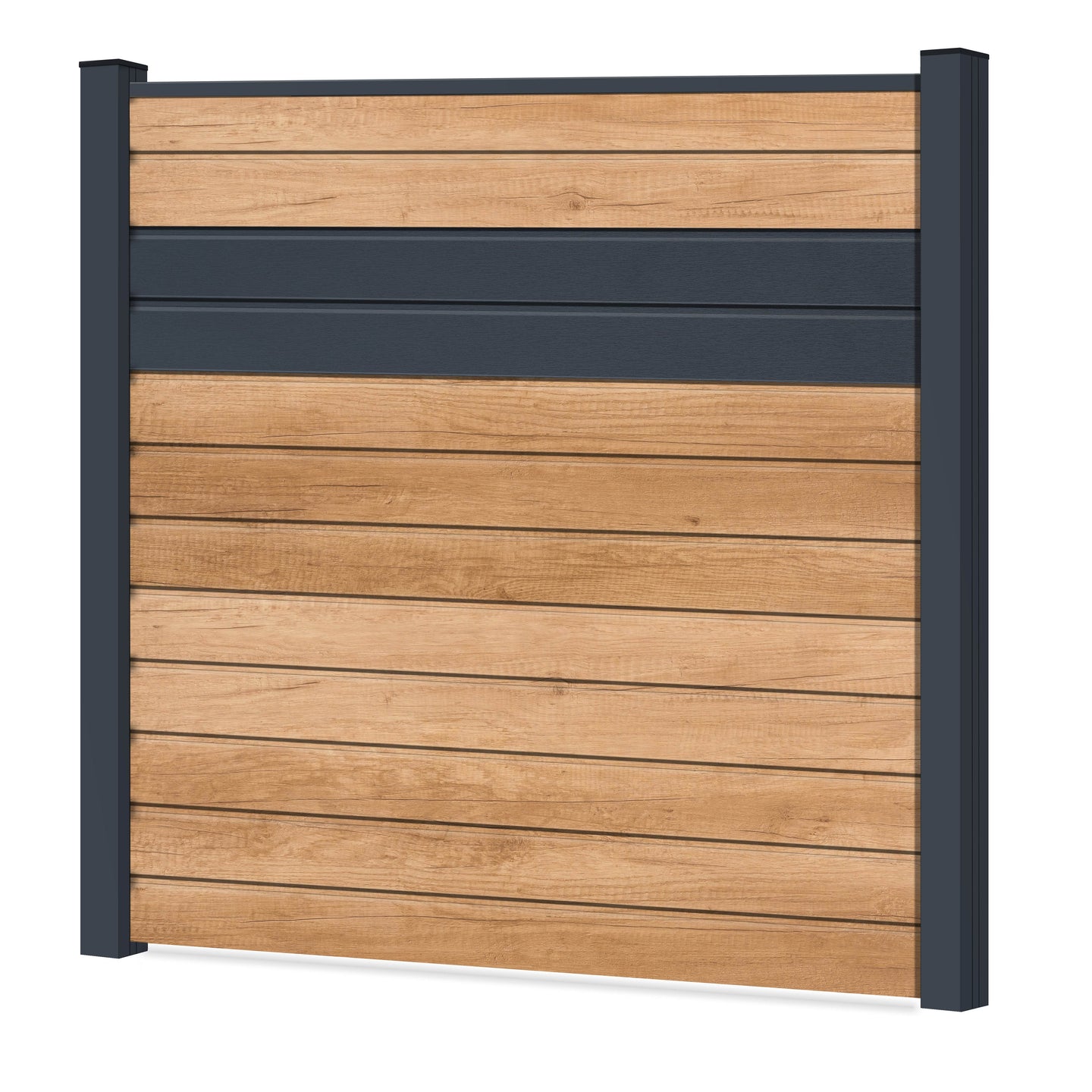 Easy Sichtschutzzaun Kunststoff - Desert Oak / Anthrazit + Einschub Klassische Optik - Zaunstudio
