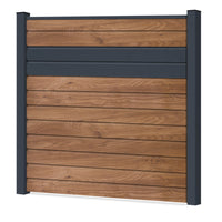 Easy Sichtschutzzaun Kunststoff - Winchester / Anthrazit + Einschub Klassische Optik - Zaunstudio