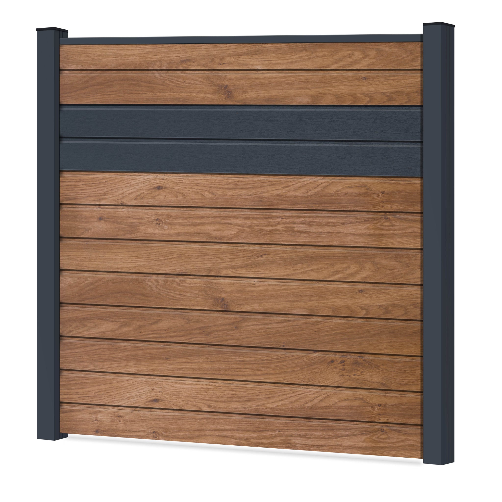 Easy Sichtschutzzaun Kunststoff - Winchester / Anthrazit + Einschub Klassische Optik - Zaunstudio