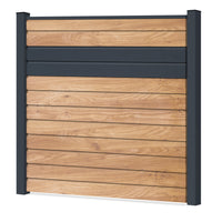 Easy Sichtschutzzaun Kunststoff - Irish Oak / Anthrazit + Einschub Klassische Optik