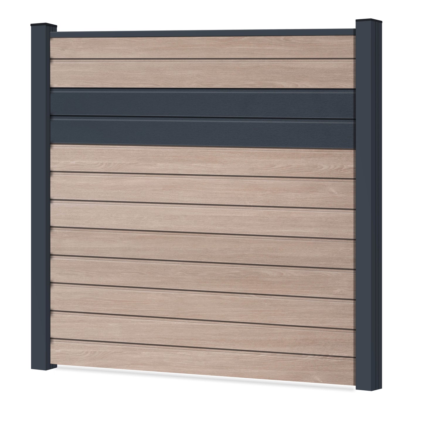 Easy Sichtschutzzaun Kunststoff - Sheffield Oak light / Anthrazit + Einschub Klassische Optik - Zaunstudio