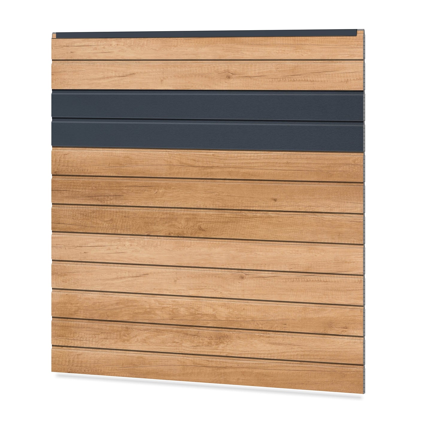 Easy Sichtschutzzaun Kunststoff - Desert Oak / Anthrazit + Einschub Klassische Optik - Zaunstudio