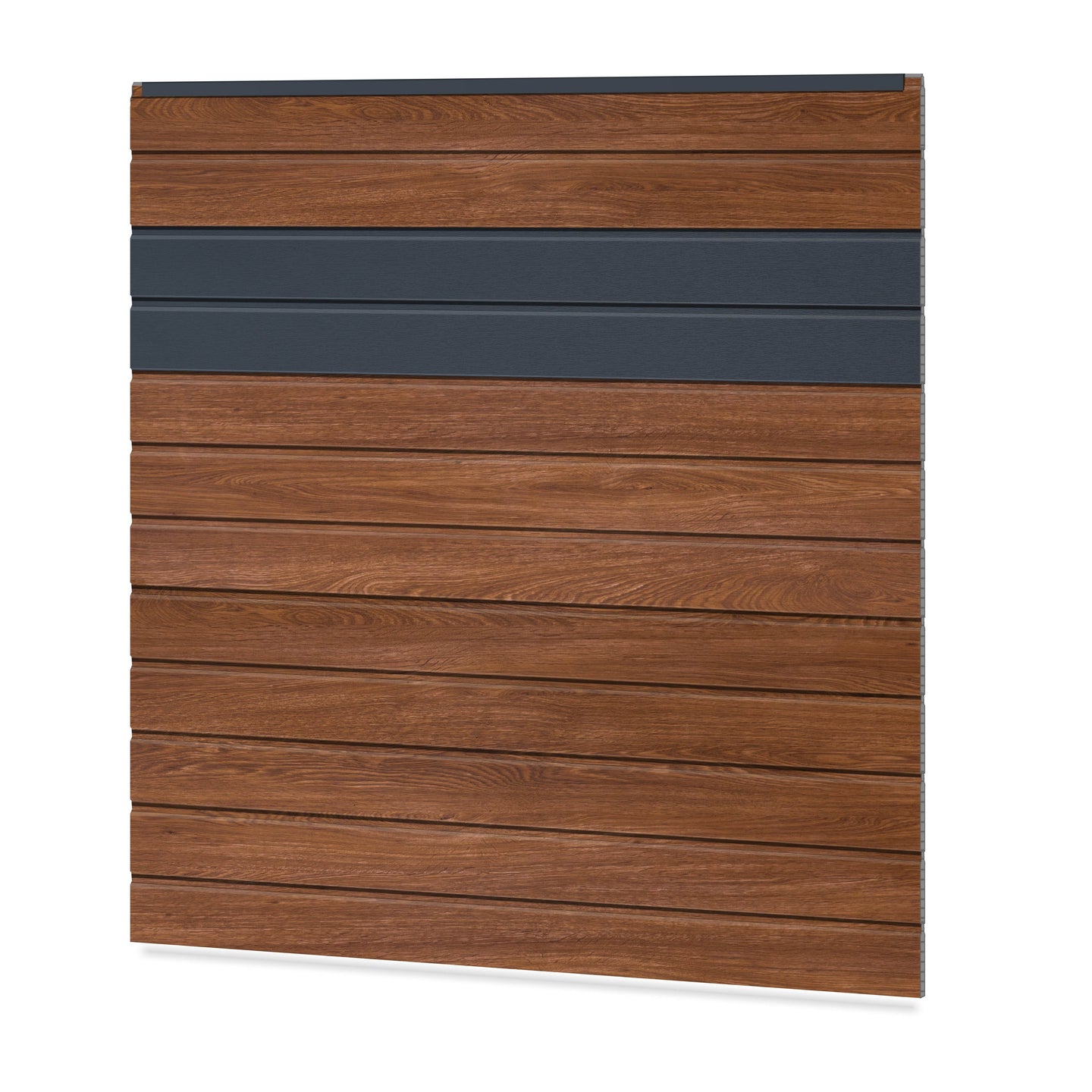 Easy Sichtschutzzaun Kunststoff - Honey Oak / Anthrazit + Einschub Klassische Optik - Zaunstudio