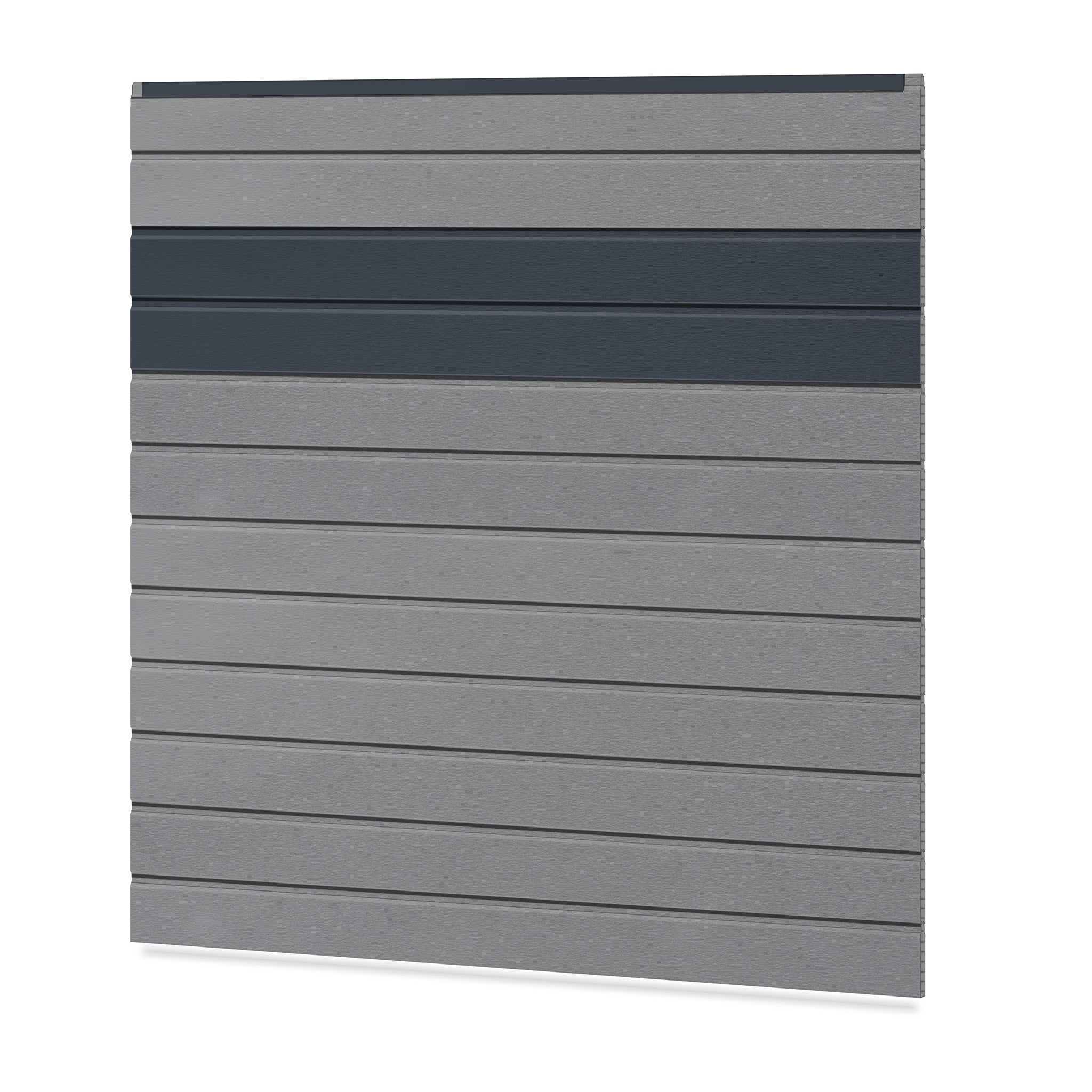 Easy Sichtschutzzaun Kunststoff - Silbergrau / Anthrazit + Einschub Klassische Optik - Zaunstudio