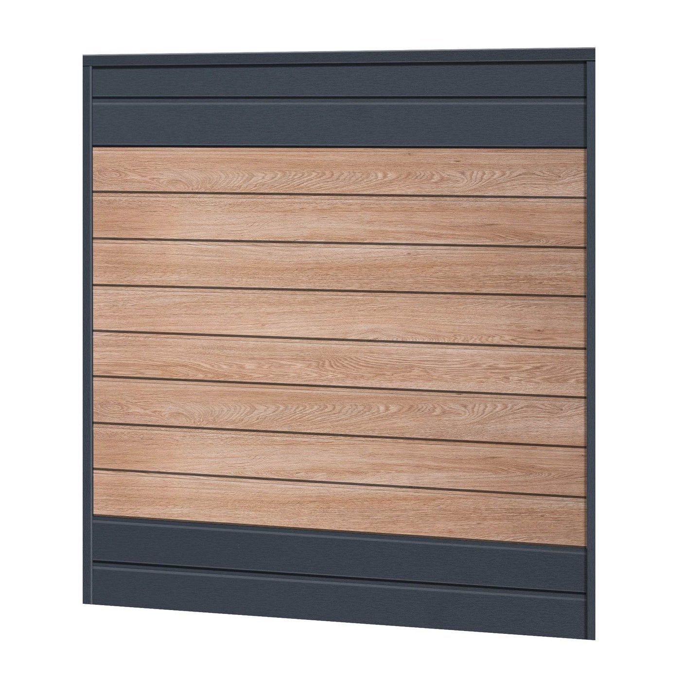Sichtschutzzaun Kunststoff - Coriander Oak / Anthrazit Klassische Optik - Zaunstudio