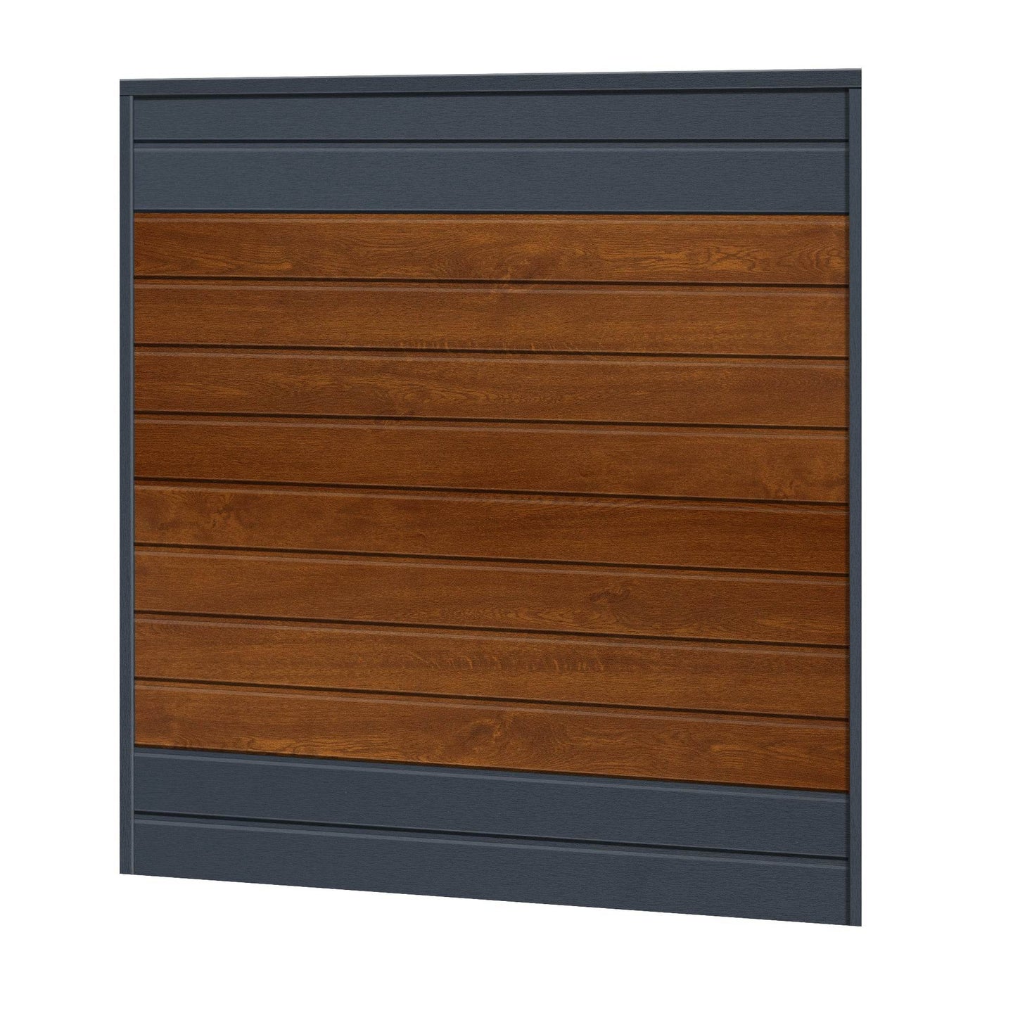 Sichtschutzzaun Kunststoff - Golden Oak / Anthrazit Klassische Optik - Zaunstudio