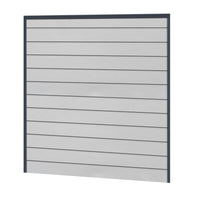 Sichtschutzzaun Kunststoff - Lichtgrau - Anthrazit Rahmen Klassische Optik - Zaunstudio