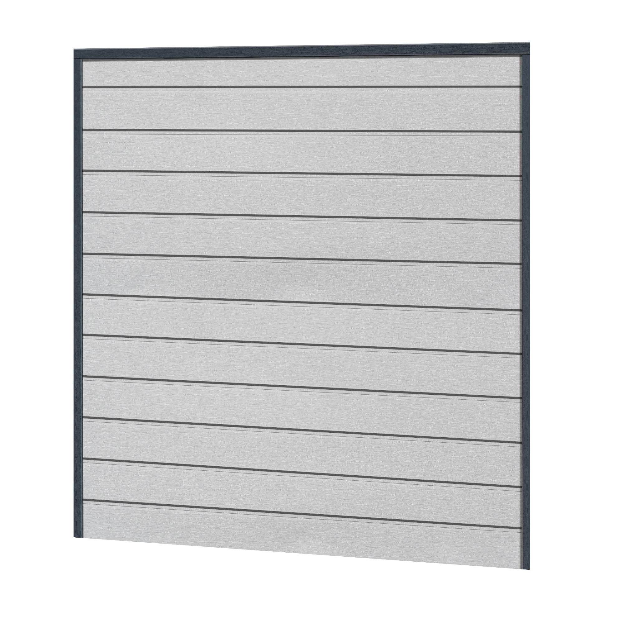 Sichtschutzzaun Kunststoff - Lichtgrau - Anthrazit Rahmen Klassische Optik - Zaunstudio