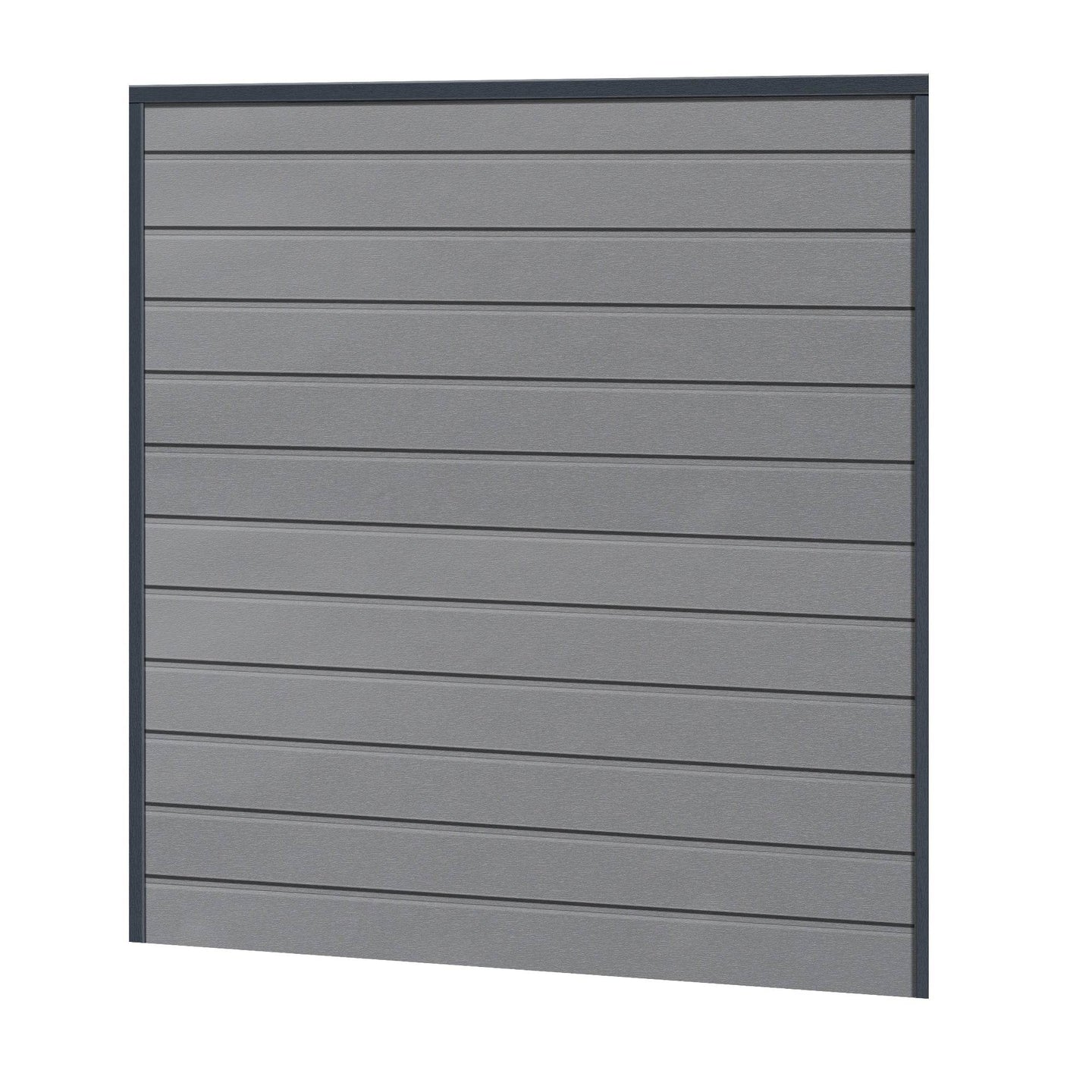 Sichtschutzzaun Kunststoff - Silbergrau - Anthrazit Rahmen Klassische Optik - Zaunstudio