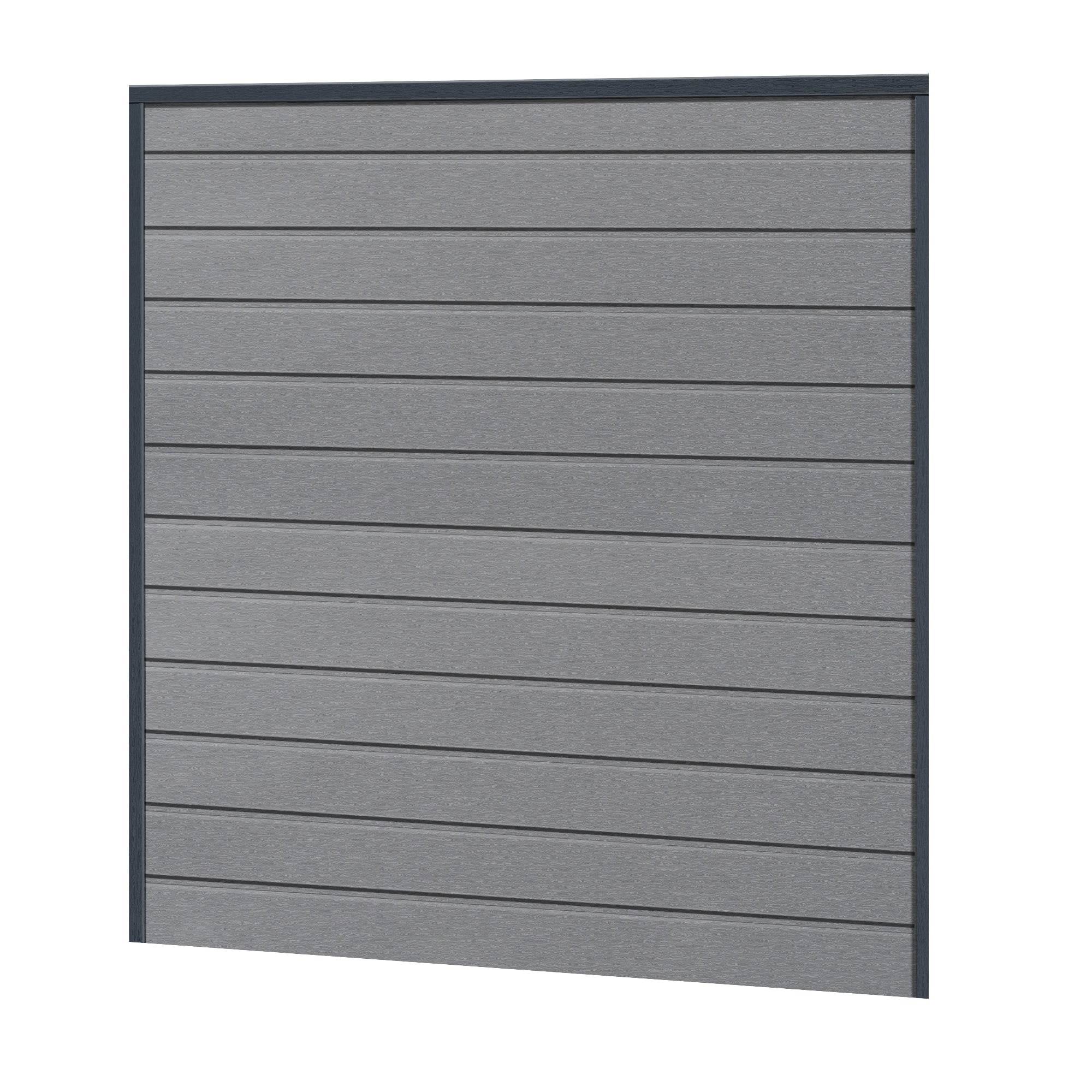 Sichtschutzzaun Kunststoff - Silbergrau - Anthrazit Rahmen Klassische Optik - Zaunstudio