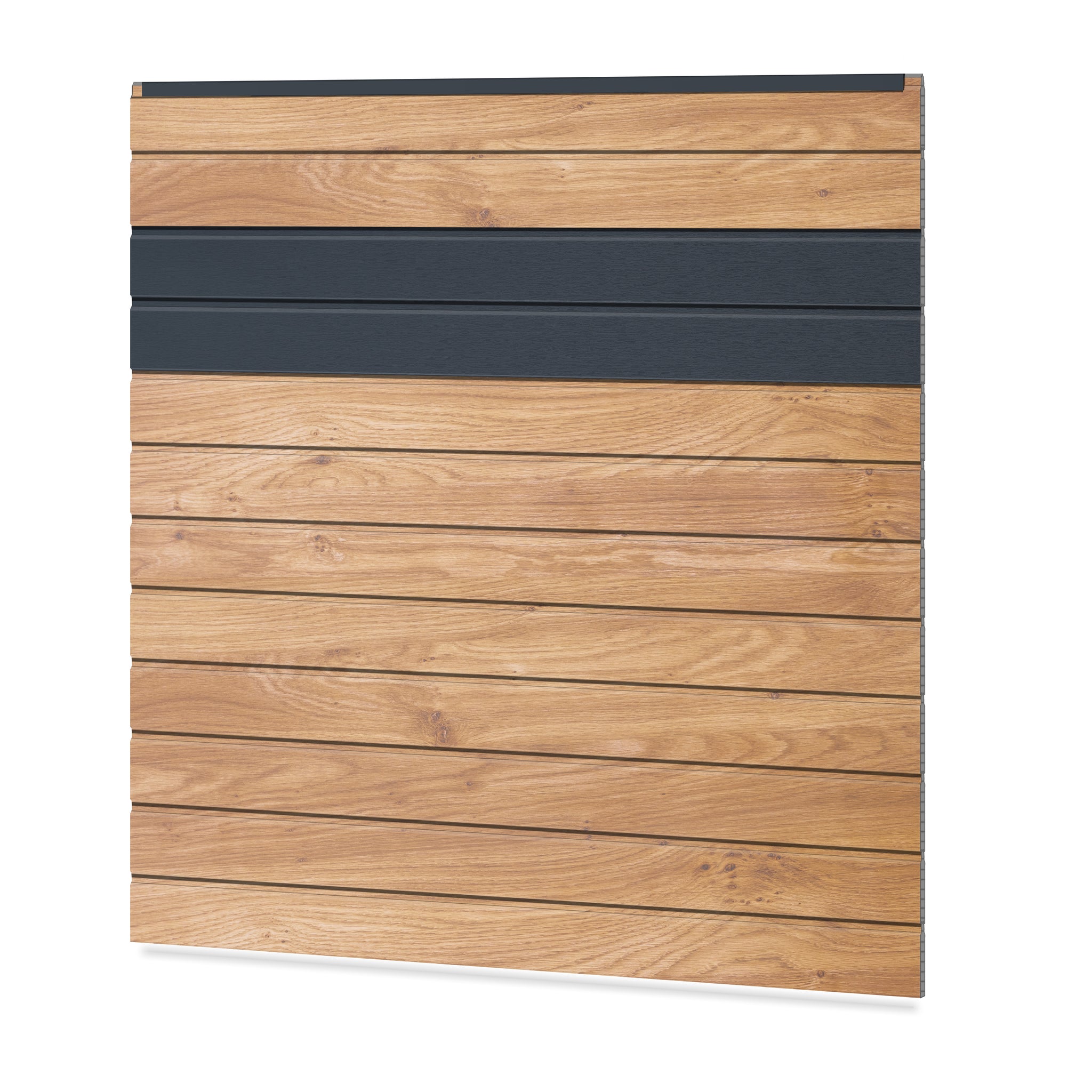 Easy Sichtschutzzaun Kunststoff - Irish Oak / Anthrazit + Einschub Klassische Optik