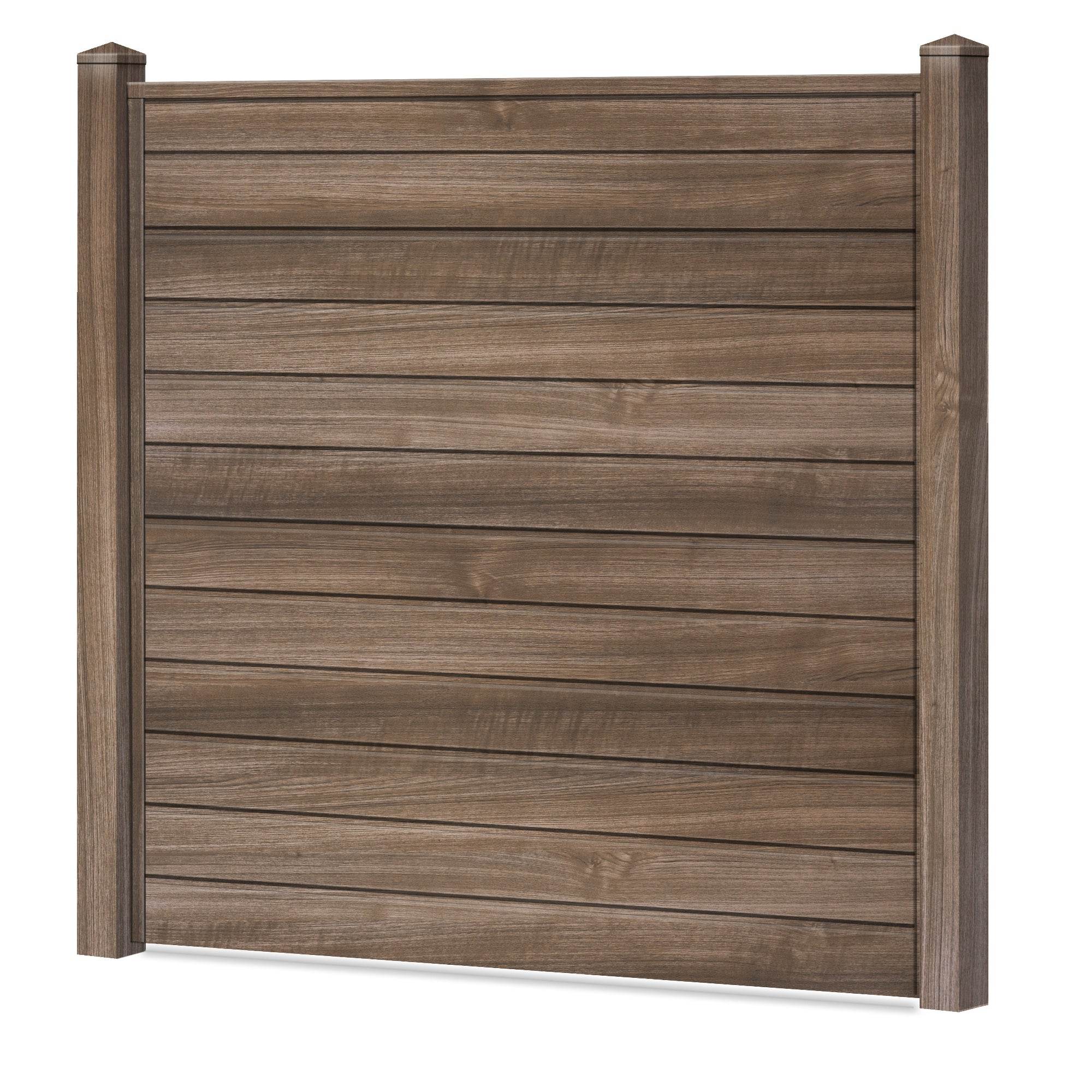 Sichtschutzzaun Kunststoff - AnTEAK Klassische Optik - Zaunstudio