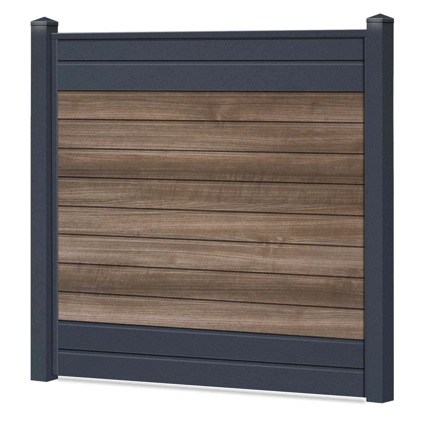 Sichtschutzzaun Kunststoff - AnTEAK / Anthrazit Klassische Optik - Zaunstudio