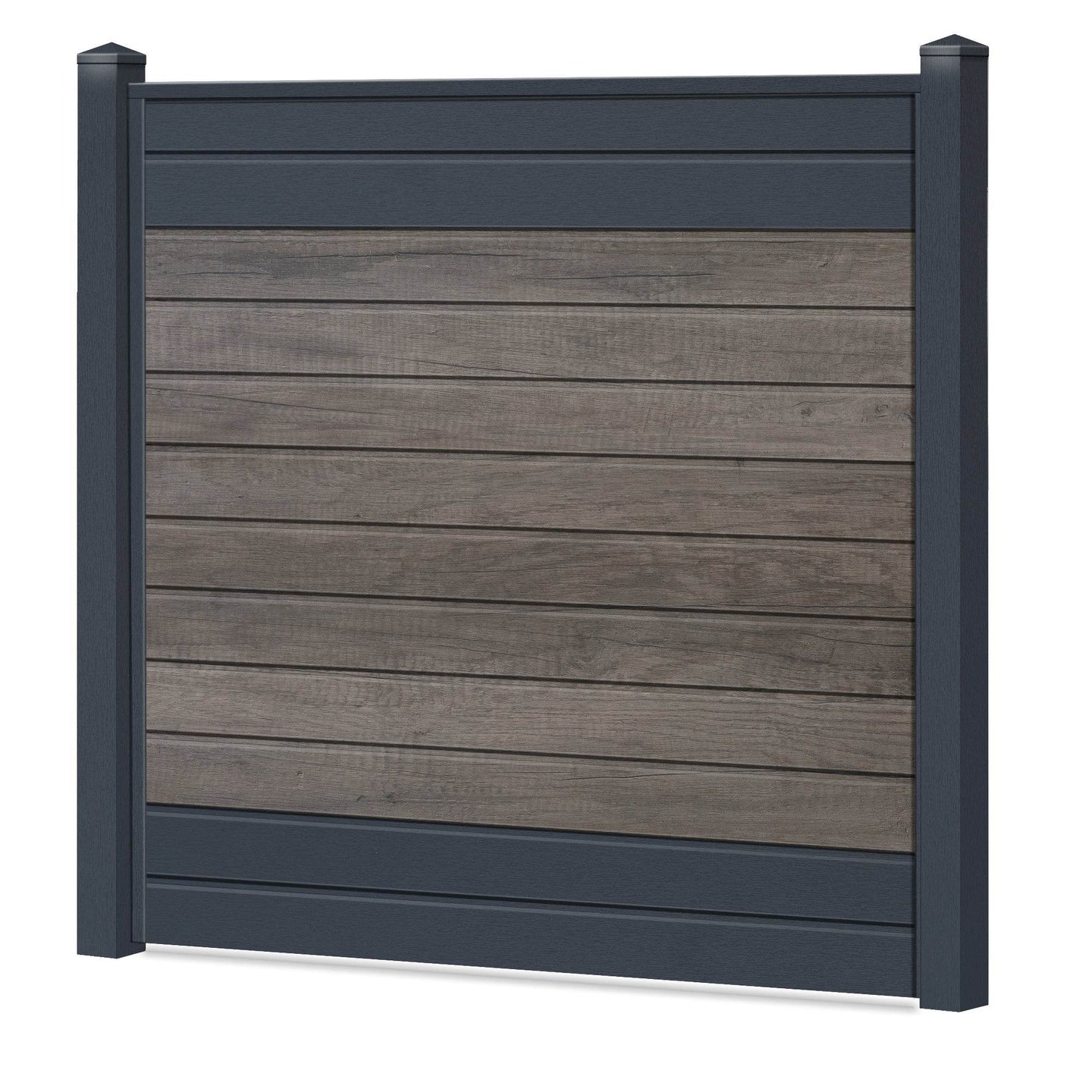 Sichtschutzzaun Kunststoff - Monument Oak / Anthrazit Klassische - Zaunstudio