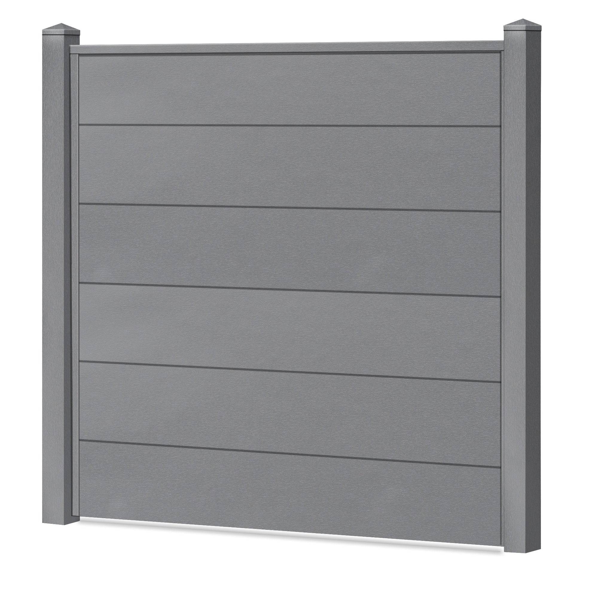 Sichtschutzzaun Kunststoff - Silbergrau XL Optik - Zaunstudio