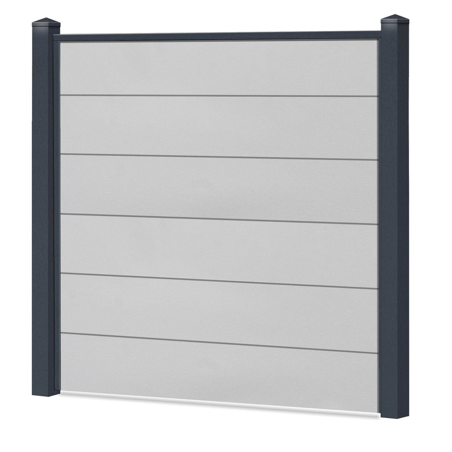 Sichtschutzzaun Kunststoff - Lichtgrau - Anthrazit Rahmen XL Optik - Zaunstudio