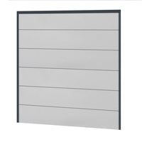 Sichtschutzzaun Kunststoff - Lichtgrau - Anthrazit Rahmen XL Optik - Zaunstudio