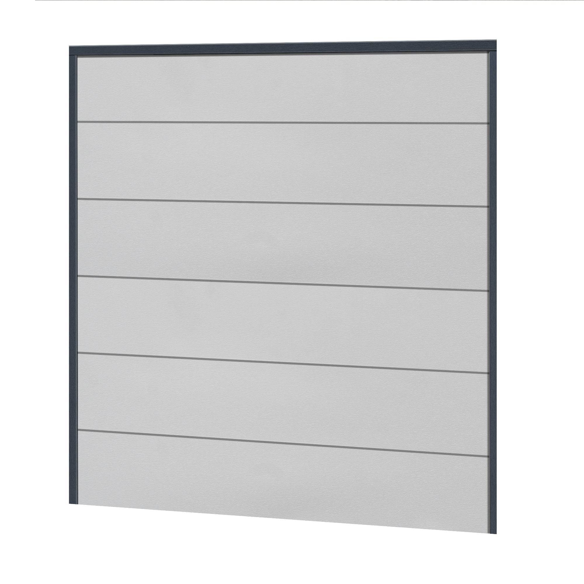 Sichtschutzzaun Kunststoff - Lichtgrau - Anthrazit Rahmen XL Optik - Zaunstudio