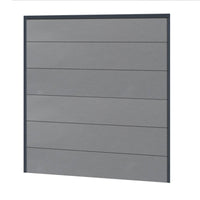 Sichtschutzzaun Kunststoff - Silbergrau - Anthrazit Rahmen XL Optik - Zaunstudio