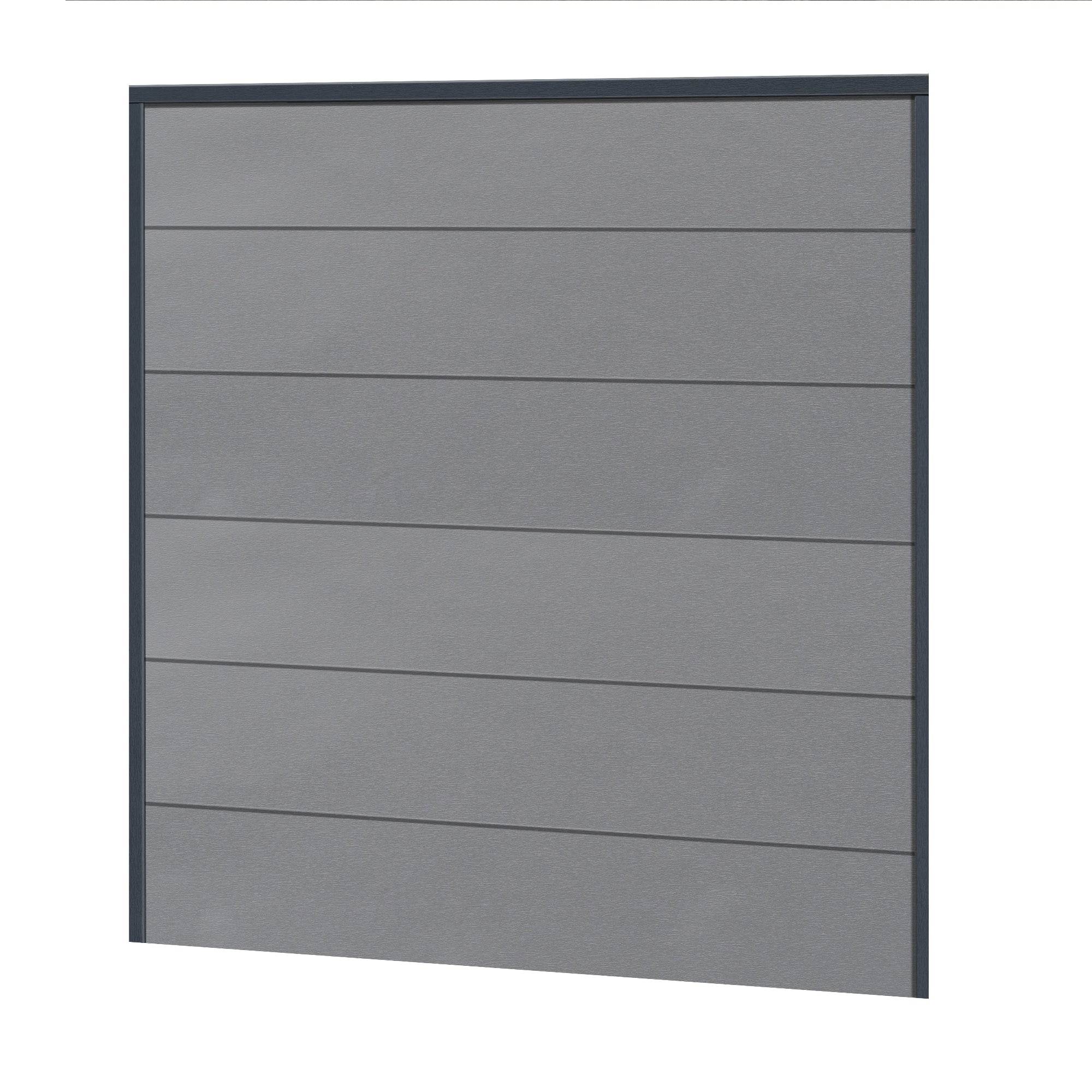 Sichtschutzzaun Kunststoff - Silbergrau - Anthrazit Rahmen XL Optik - Zaunstudio