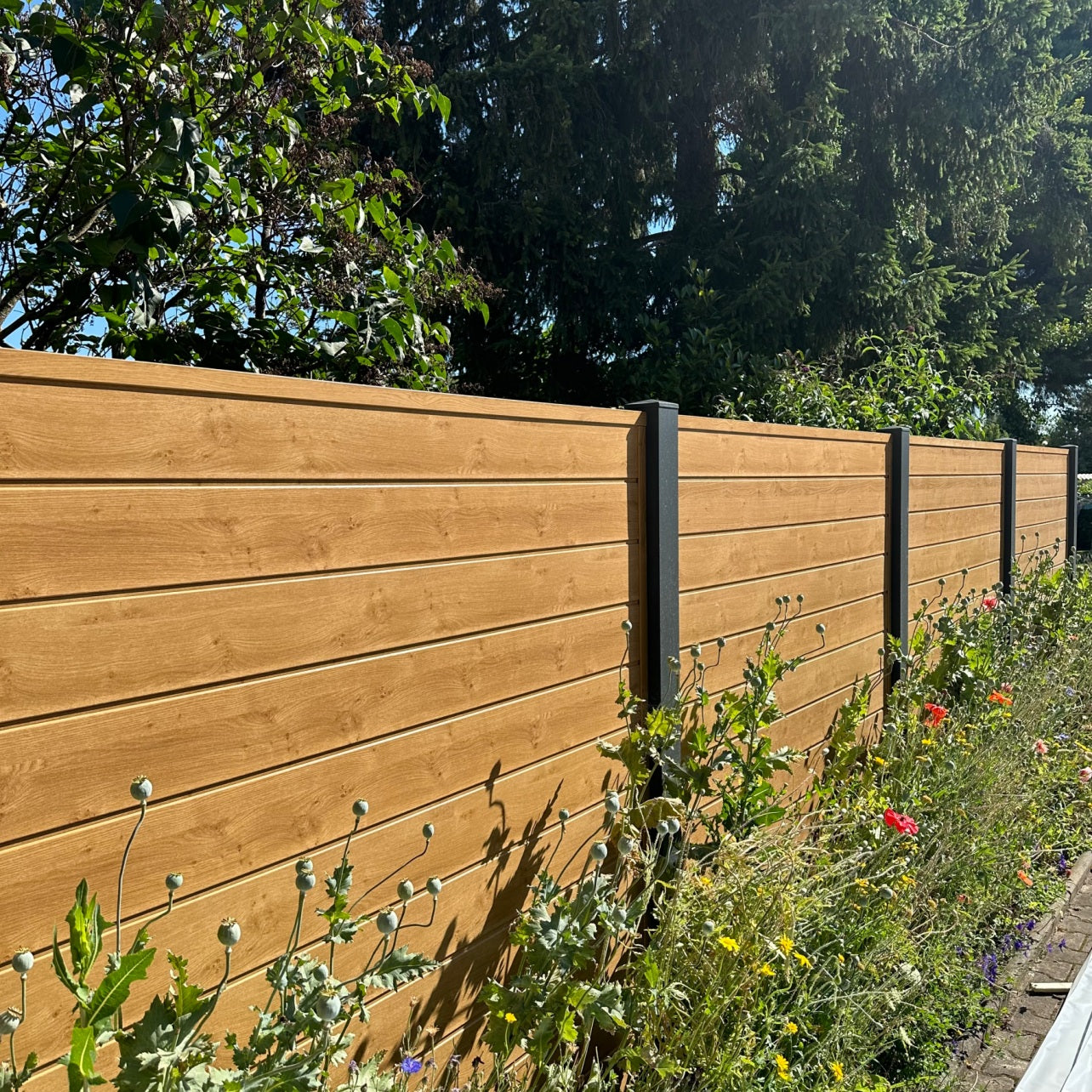 Sichtschutzzaun Kunststoff - Desert Oak Klassische Optik