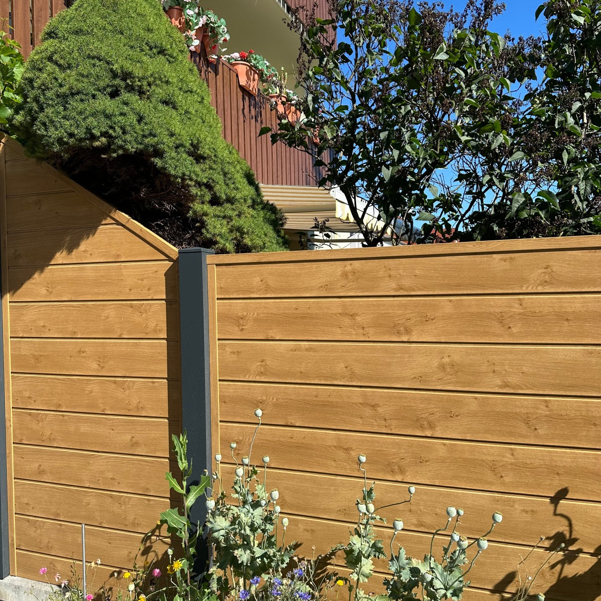 Sichtschutzzaun Kunststoff - Desert Oak Klassische Optik