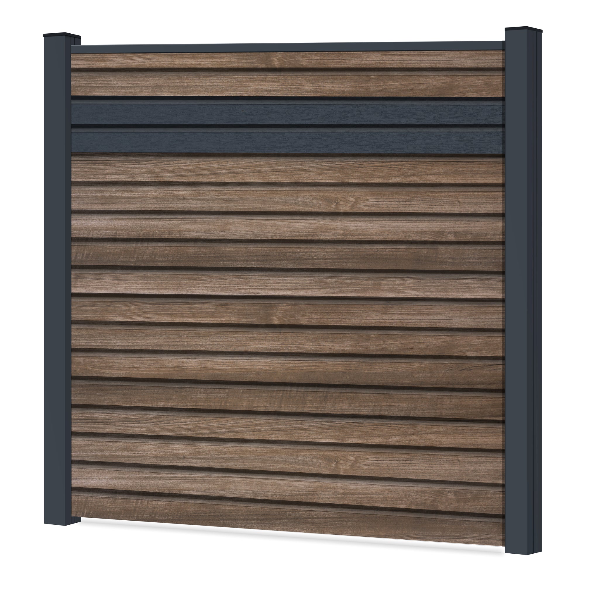 Easy Rhombus Blickdicht Sichtschutzzaun Kunststoff - AnTEAK / Anthrazit + Einschub