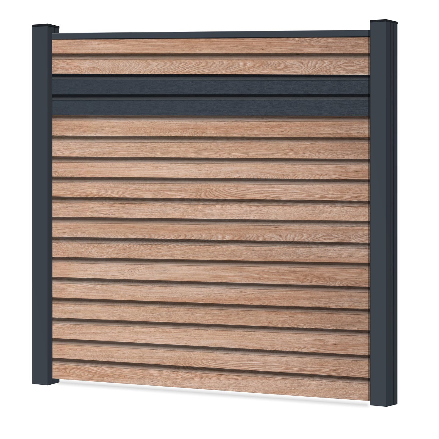 Easy Rhombus Blickdicht Sichtschutzzaun Kunststoff - Coriander Oak / Anthrazit + Einschub