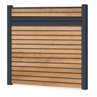 Easy Rhombus Blickdicht Sichtschutzzaun Kunststoff - Desert Oak / Anthrazit + Einschub