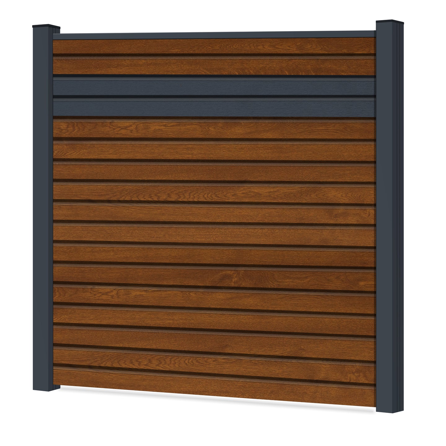 Easy Rhombus Blickdicht Sichtschutzzaun Kunststoff - Golden Oak / Anthrazit + Einschub